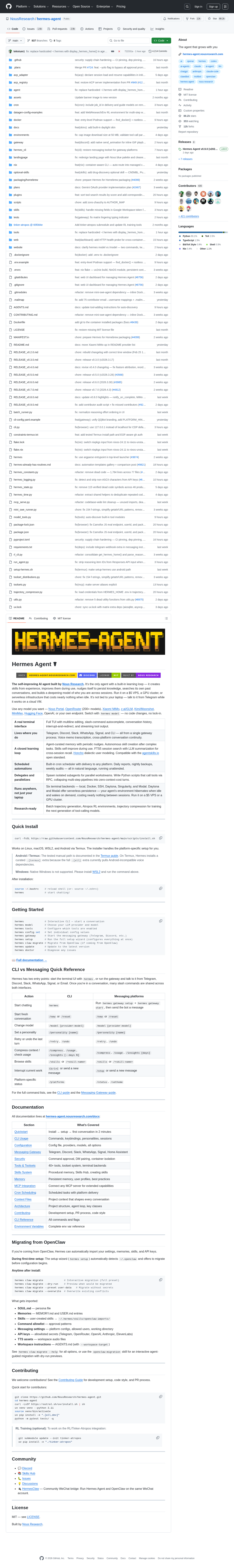 Hermes Agent GitHub