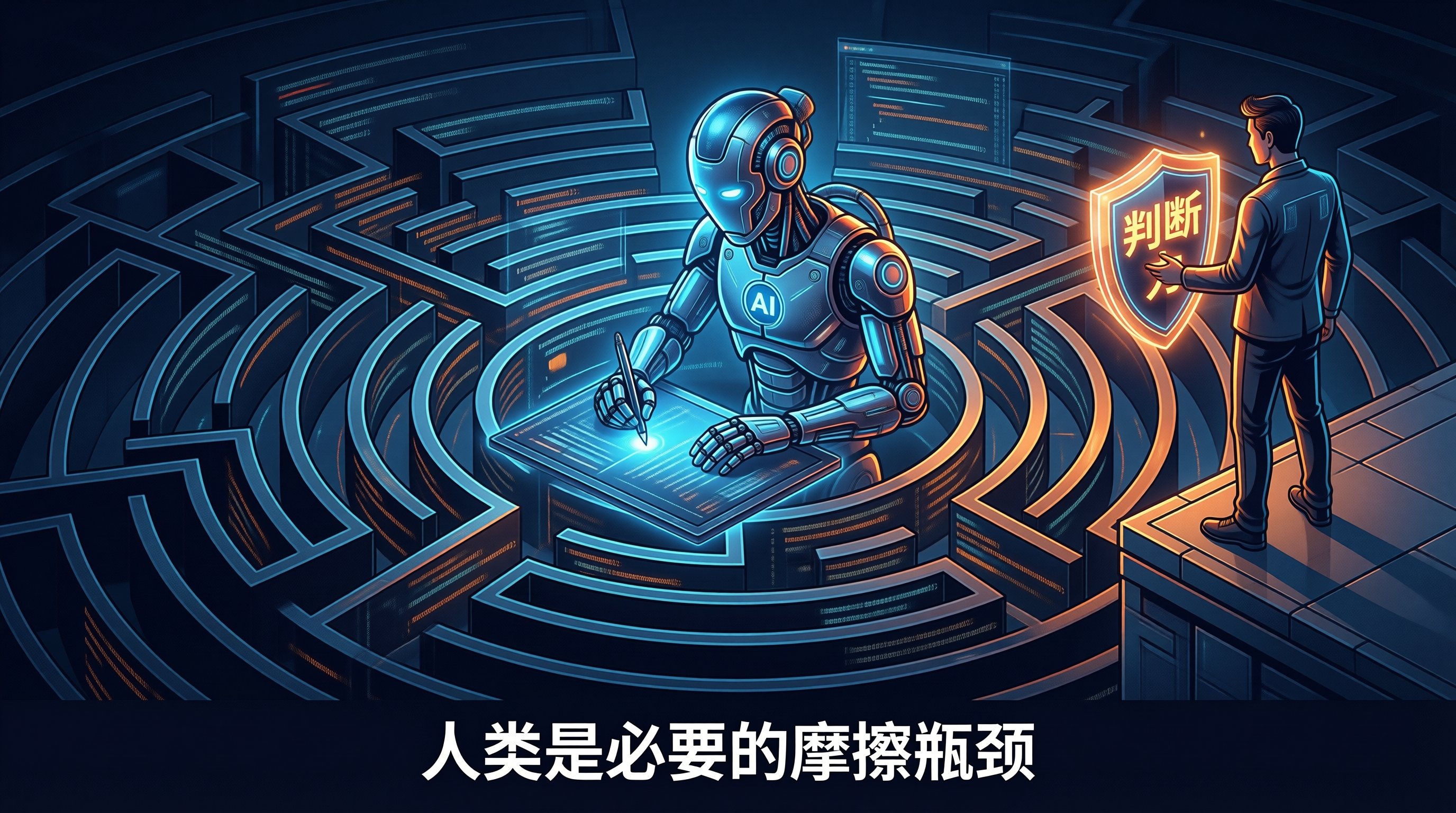 概念图：AI 代理与人类判断力